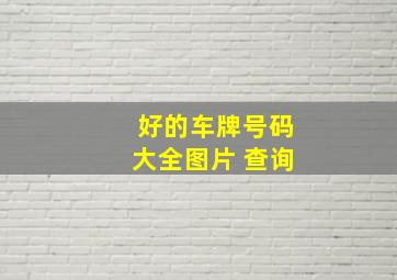 好的车牌号码大全图片 查询